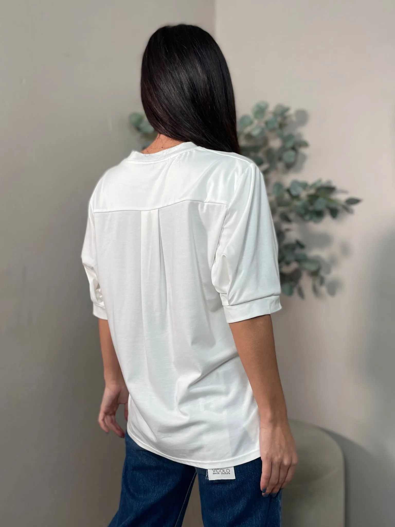 T-shirt Cuore Piume Bianca