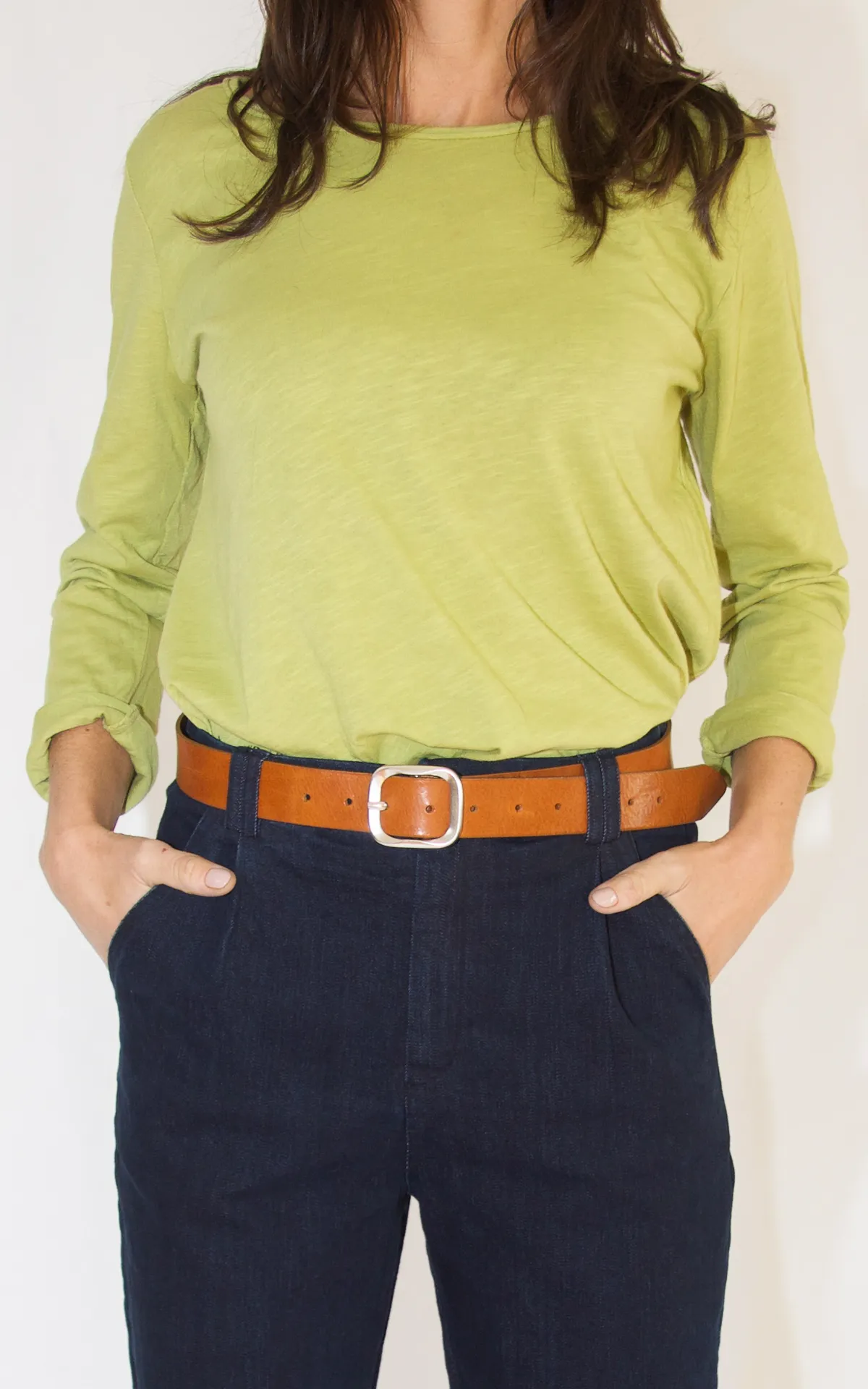 T-shirt girocollo cotone verde lime Initial