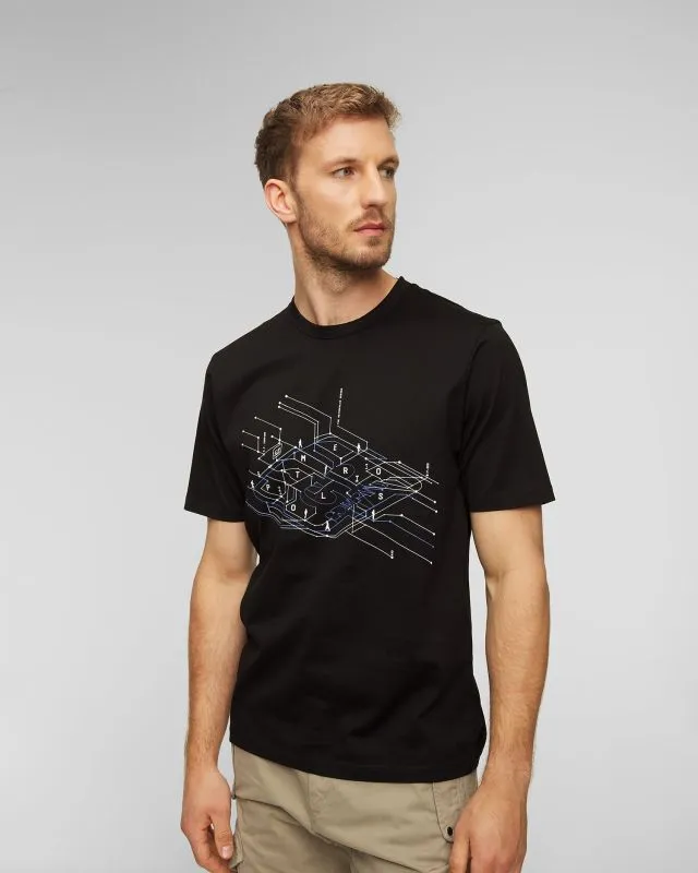 T-shirt nera da uomo C.P. Company