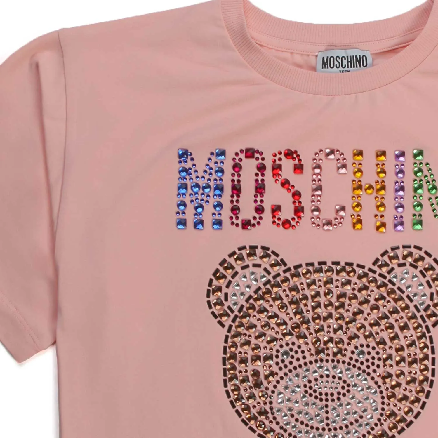 T-Shirt Rosa Strass Bambina Teen