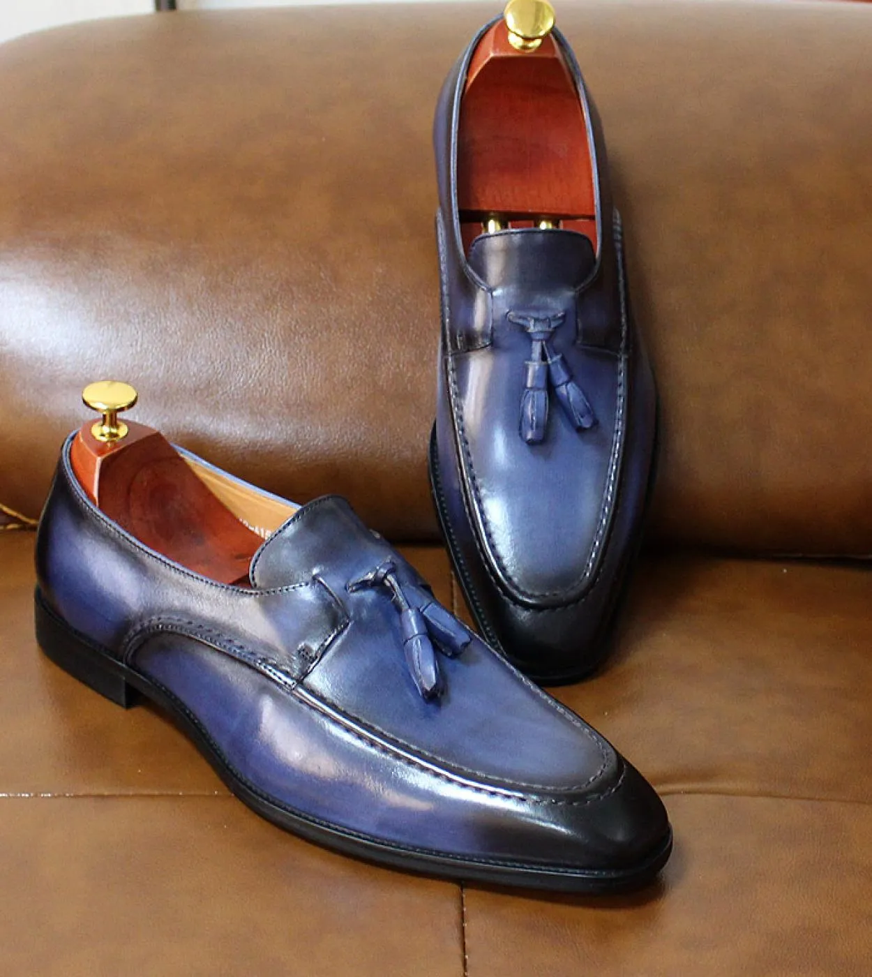 Taglia 613 Mocassini con nappe da uomo Scarpe formali fatte a mano in vera pelle Scarpe eleganti da uomo per matrimoni Scarpe ca