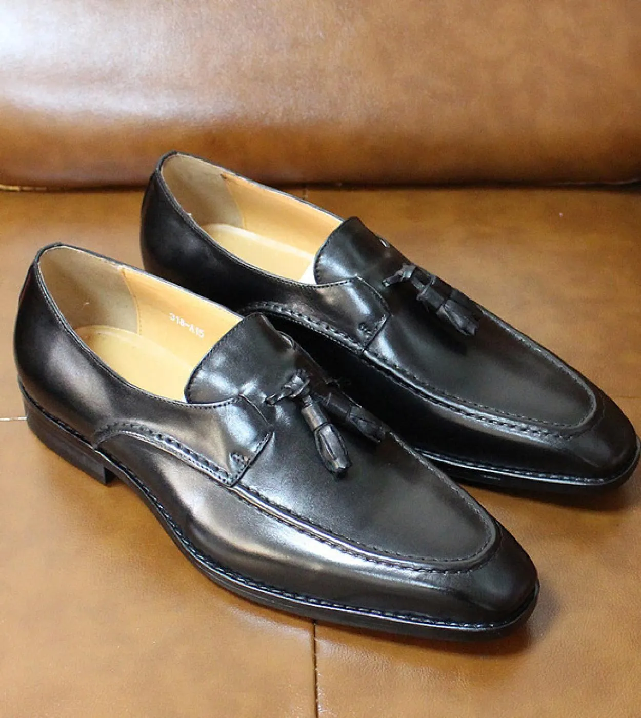 Taglia 613 Mocassini con nappe da uomo Scarpe formali fatte a mano in vera pelle Scarpe eleganti da uomo per matrimoni Scarpe ca
