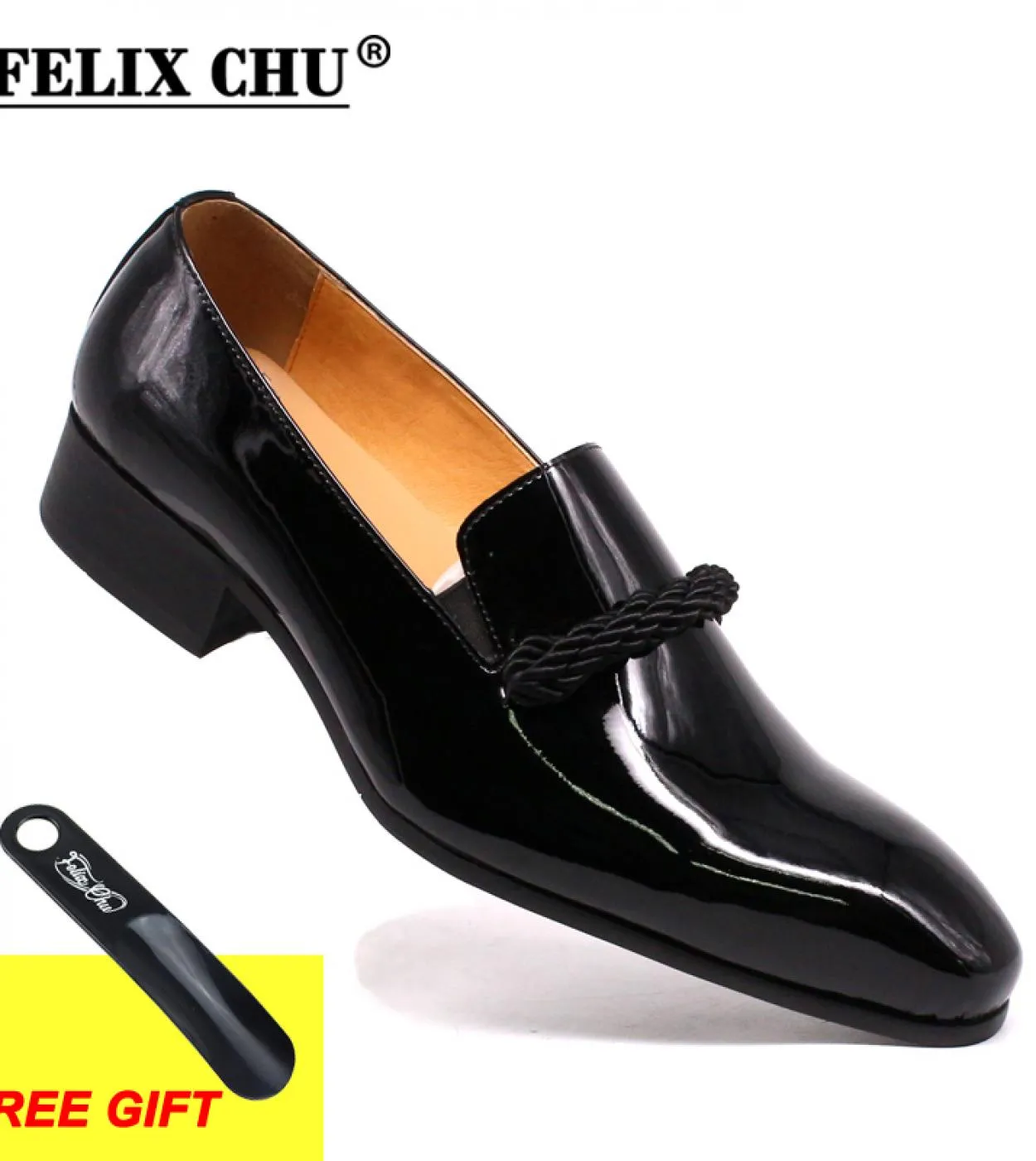 Taglia 7 13 Scarpe eleganti da uomo Mocassini da uomo in pelle verniciata nera con stringhe nere Scarpe da cerimonia da sposa co