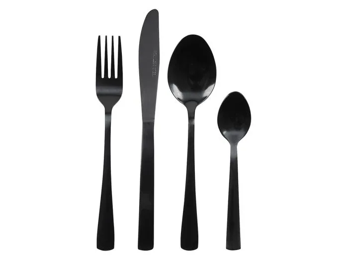 Tavola set di posate nero 16 pezzi