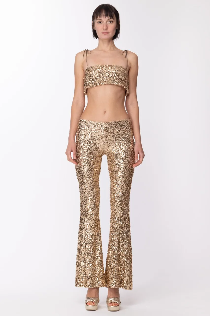 Top corto full paillettes Gold