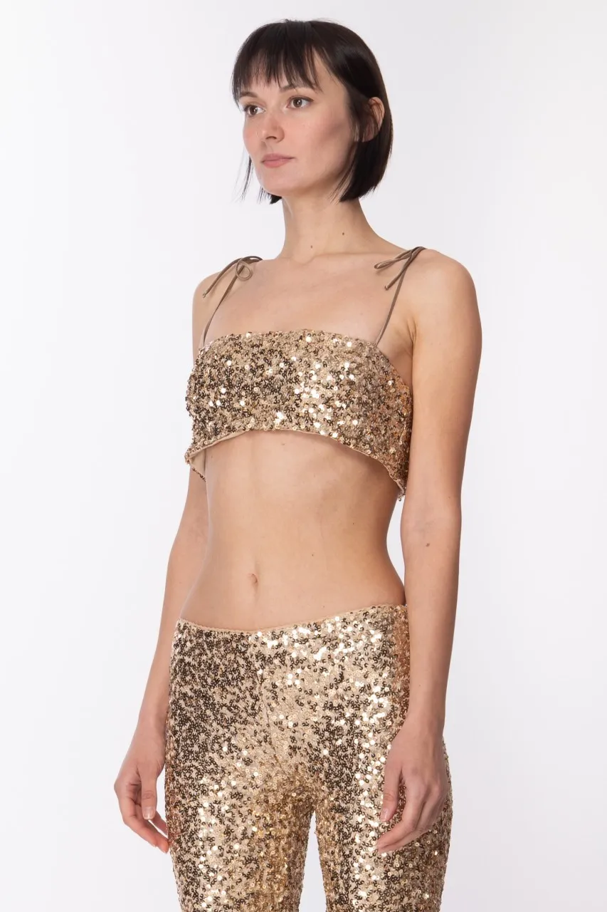 Top corto full paillettes Gold