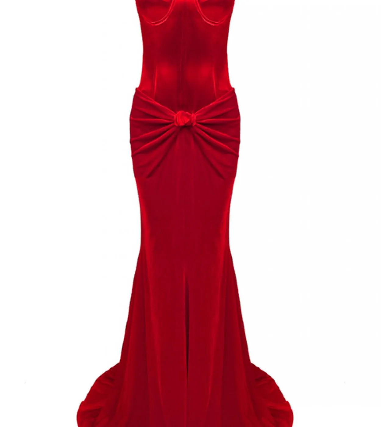 Top senza spalline  gonne lunghe a sirena Set da 2 pezzi Top corsetto rosso da donna  gonna lunga in velluto sottile Abiti da