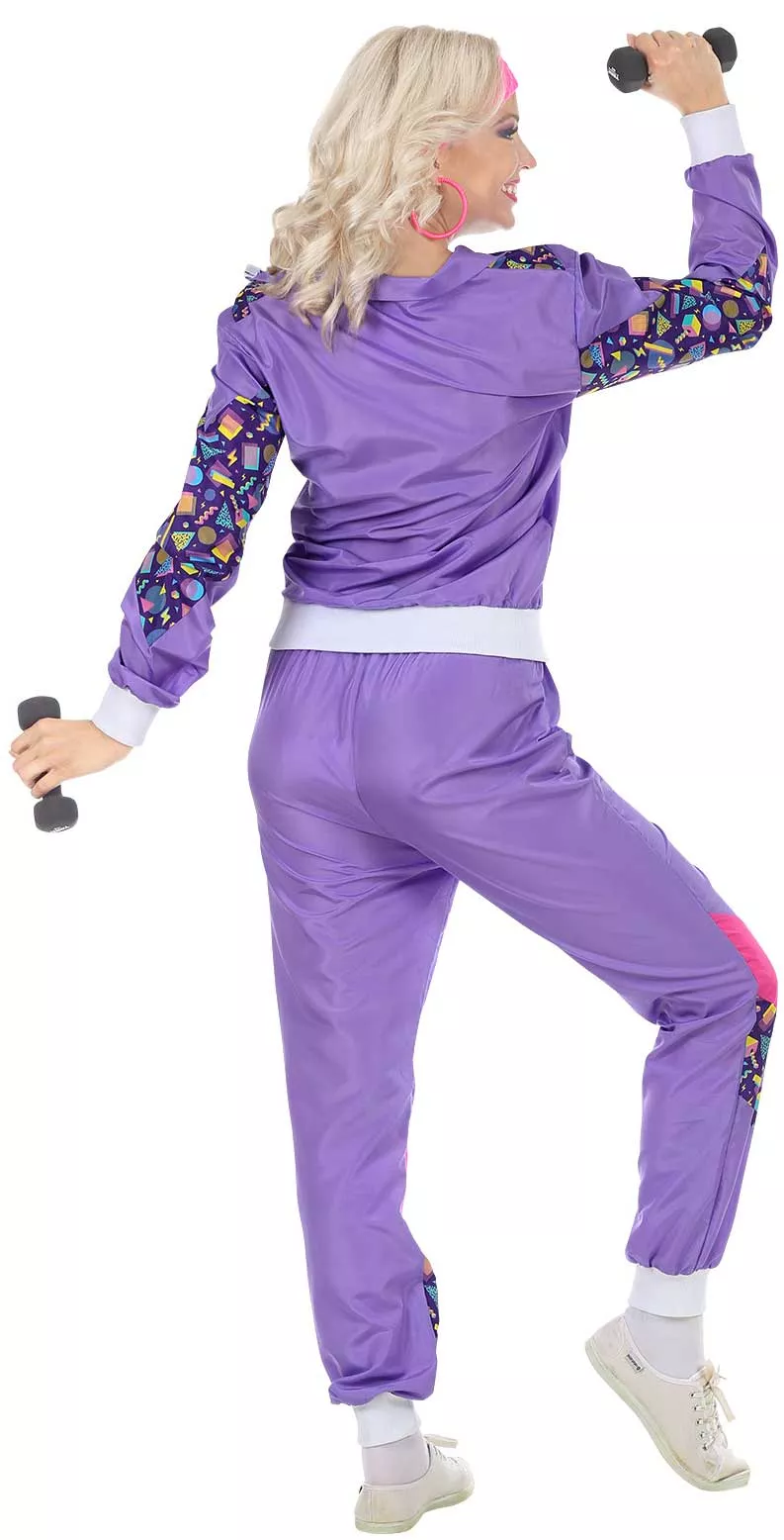 Tuta jogging Fresher anni '80 viola per donna