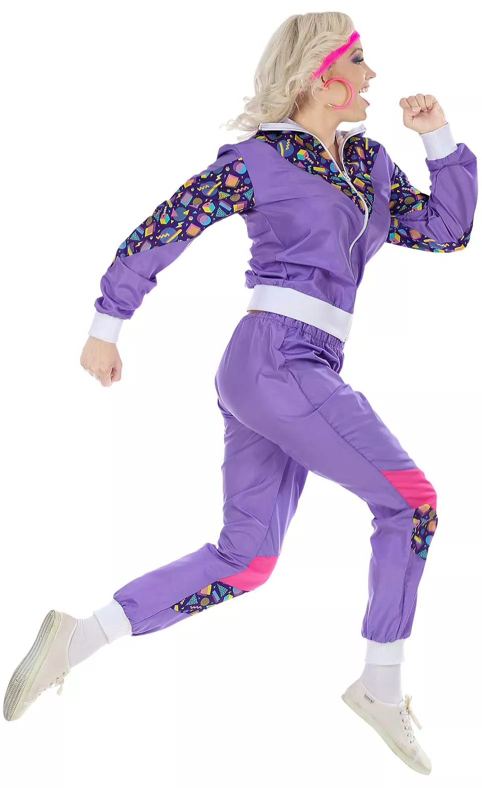 Tuta jogging Fresher anni '80 viola per donna