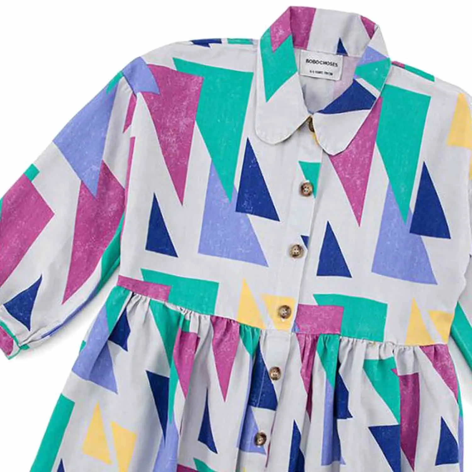 Vestito Chemisier Bambina Bianco E Multicolor
