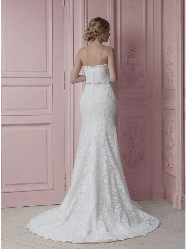 Vestito da Sposa 2019 a sirena di pizzo con scollo a cuore
