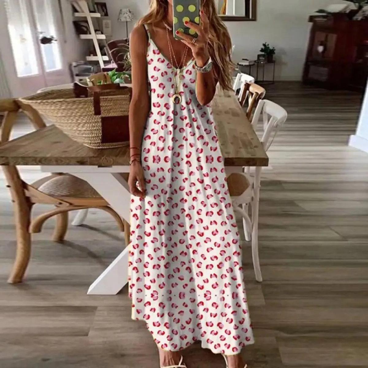 Vestito per le donne Abbigliamento 2024 Summer Beach Vacation Canotta Gonna lunga floreale Femminile Elegante Maxi Abito longuet
