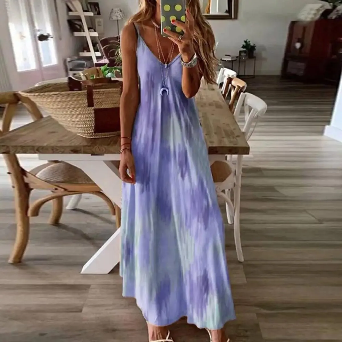 Vestito per le donne Abbigliamento 2024 Summer Beach Vacation Canotta Gonna lunga floreale Femminile Elegante Maxi Abito longuet