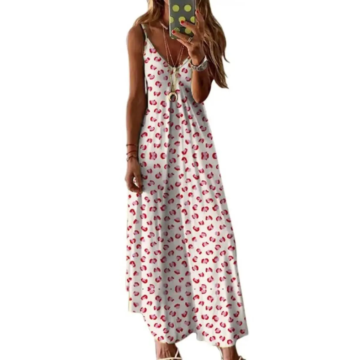Vestito per le donne Abbigliamento 2024 Summer Beach Vacation Canotta Gonna lunga floreale Femminile Elegante Maxi Abito longuet