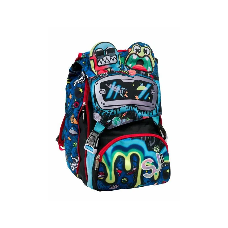 ZAINO SCUOLA SDOPPIABILE BIG SJ GANG WONDROUS BOY27X41X22CM 28L.LO ZAINO CHE MUOVE LE ORECCHIE A TUO COMANDO SEVEN ITALY