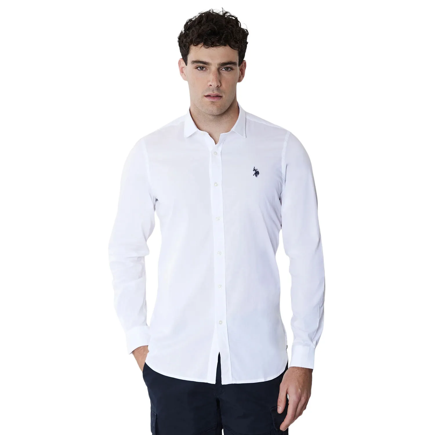 Zam, camicia cotone stretch popeline super slim fit