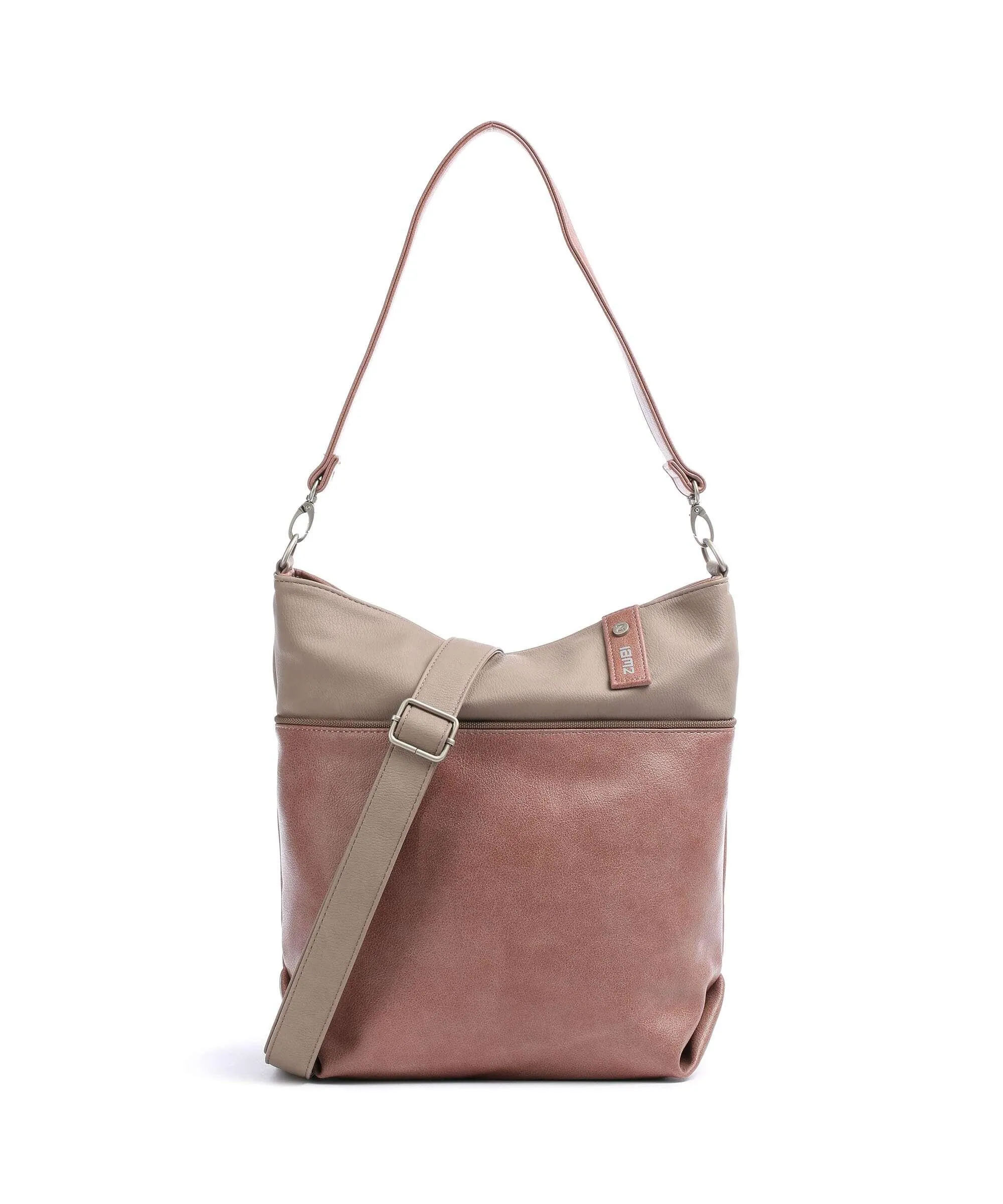  Zwei Jana J12 Borsa hobo pelle sintetica rosa/beige  