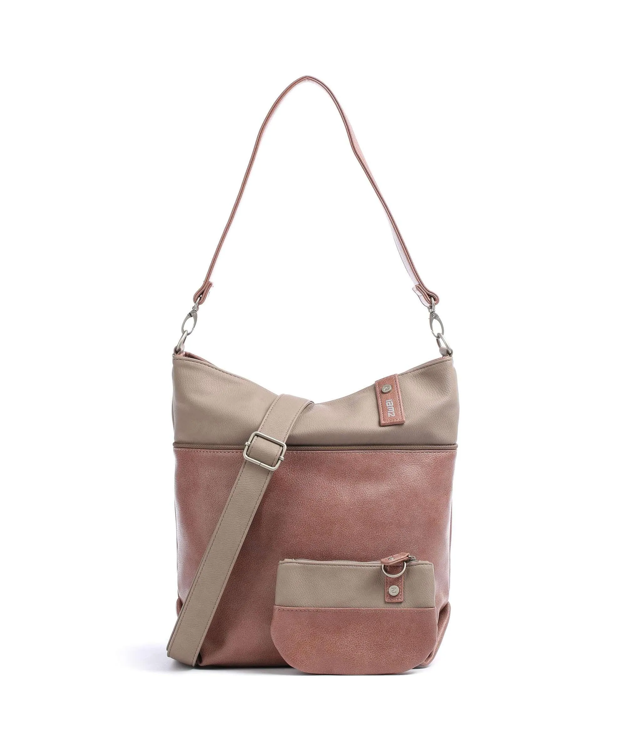  Zwei Jana J12 Borsa hobo pelle sintetica rosa/beige  
