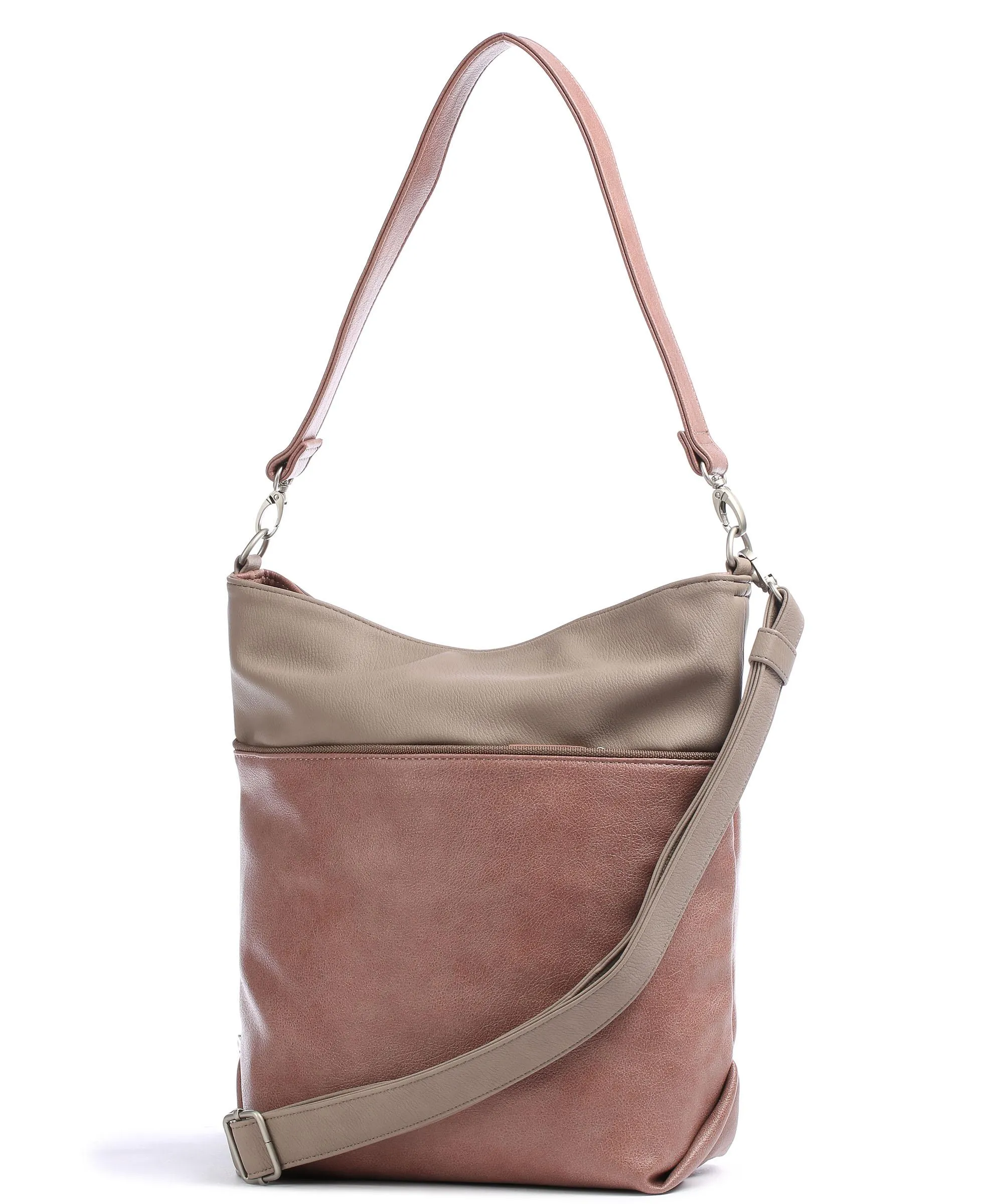  Zwei Jana J12 Borsa hobo pelle sintetica rosa/beige  