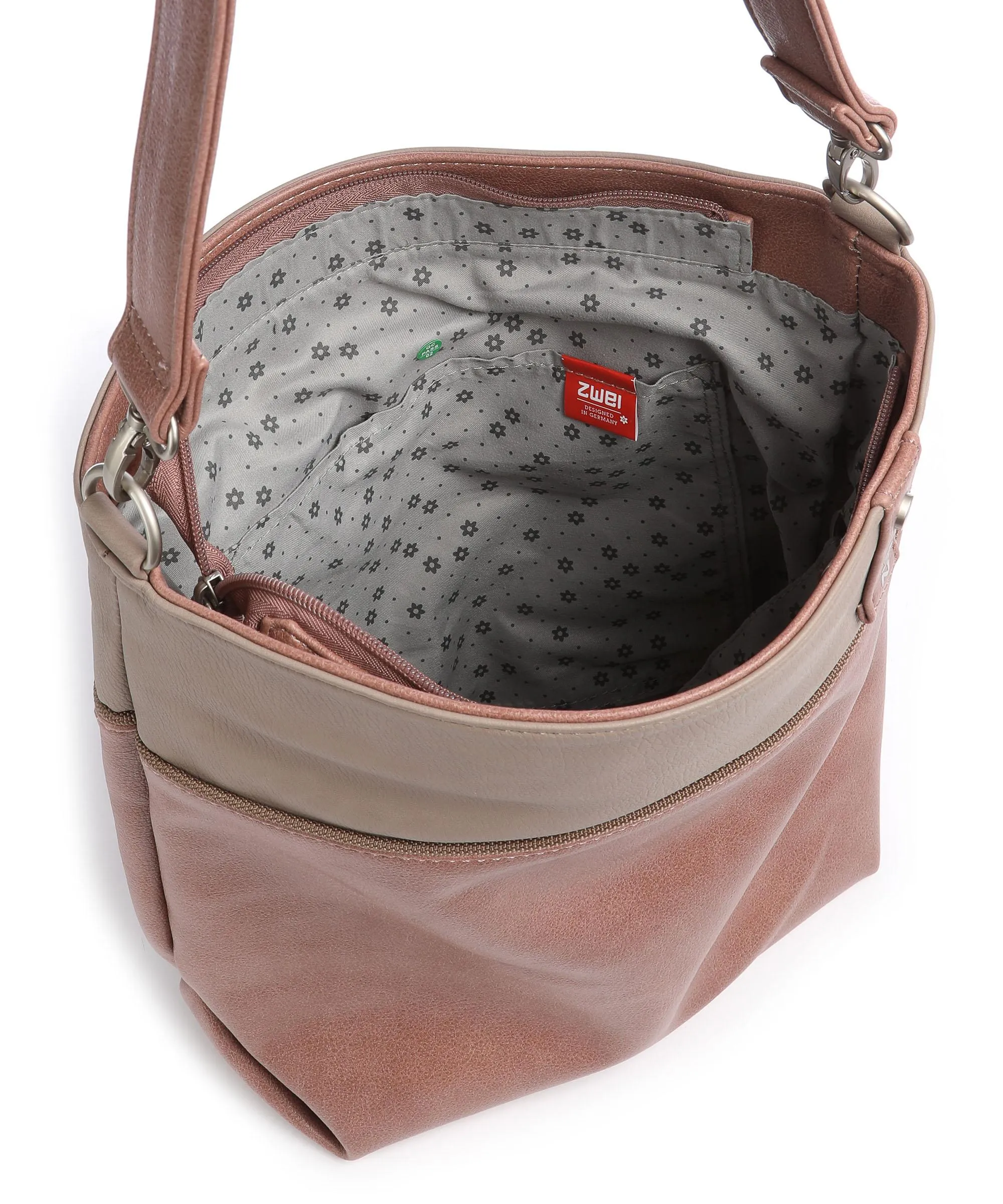  Zwei Jana J12 Borsa hobo pelle sintetica rosa/beige  